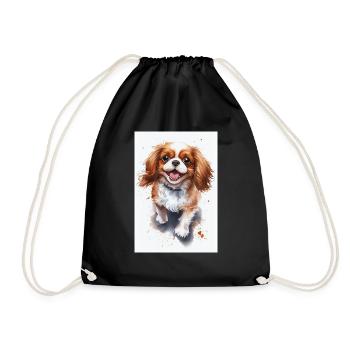 Charles Spaniel Chien Mignon - Sac de sport léger - noir - Devant