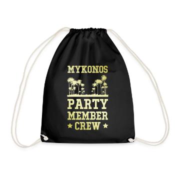 Mykonos Party Crew - Turnbeutel - Schwarz - Vorne