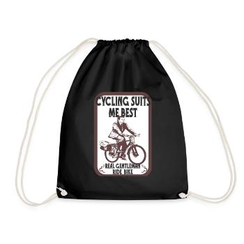 Cooles T-Shirt für echte Fahrradliebhaber - Turnbeutel - Schwarz - Vorne