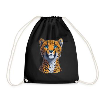 Gepard I Raubkatze der Savanne Afrikas I Geschenk - Turnbeutel - Schwarz - Vorne