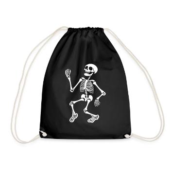 Skelett Kostüm Knochen Halloween Grusel - Turnbeutel - Schwarz - Vorne