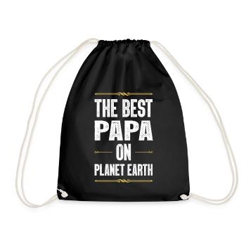 Bester Papa Zitat Dad Vatertag - Turnbeutel - Schwarz - Vorne
