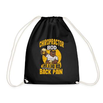 Chiropractor Bod Like A Dad Bod Funny Chiro - Drawstring Bag - black - Front