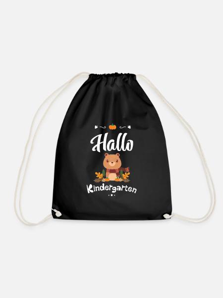 süßer Bären Design mit Herbstmotiven - Turnbeutel - Schwarz