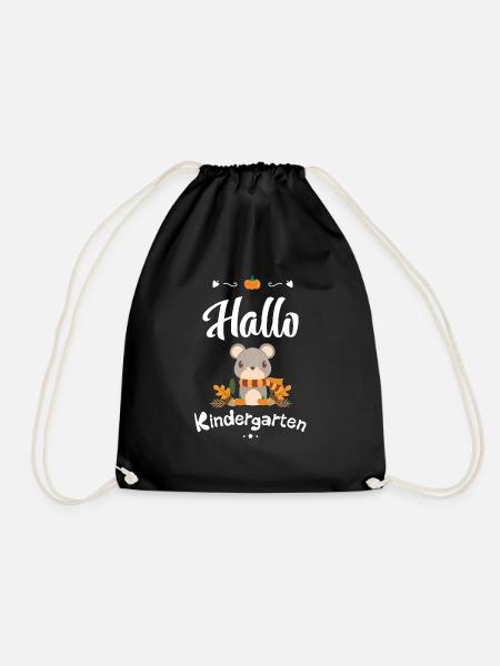 süßes Maus Design mit Herbstmotiven - Turnbeutel - Schwarz