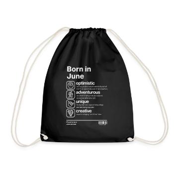 Born In June Personality - Drawstring Bag - black - Front