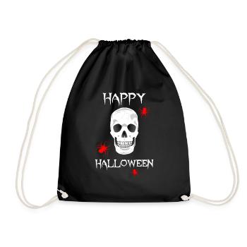 HALLOWEEN skull spiders - Drawstring Bag - black - Front