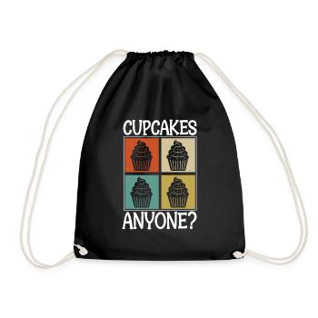 Retro Baking Pastry Chef Cool Cupcakes Anyone - Drawstring Bag - black - Front