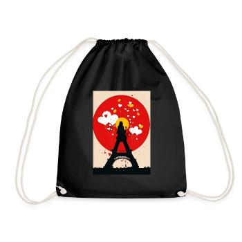 paix et amour - Sac de sport léger - noir - Devant