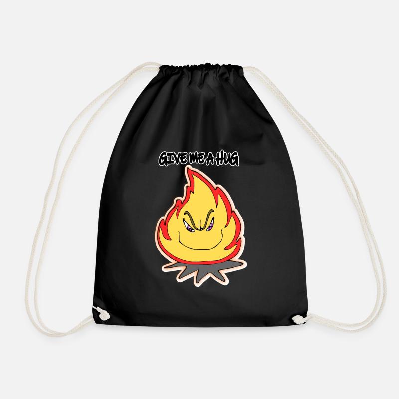 Illustration drôle de dessin animé feu câlin moi - Sac de sport léger - noir
