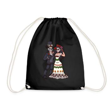 Couple de crânes de sucre - Sac de sport léger - noir - Devant