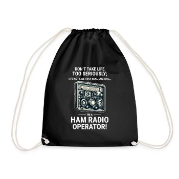 Real Doctor vs Amateur Ham Radio Operator - Drawstring Bag - black - Front
