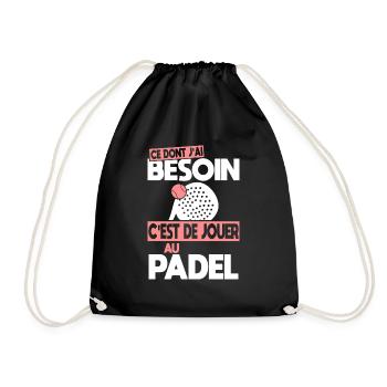 Ce dont j'ai besoin c'est de jouer au Padel - Sac de sport léger - noir - Devant