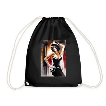 Vintage Burlesque Lady I - Drawstring Bag - black - Front
