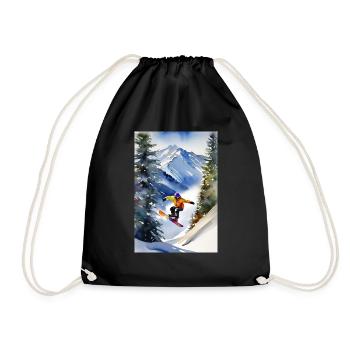 Snowboarder I - Turnbeutel - Schwarz - Vorne