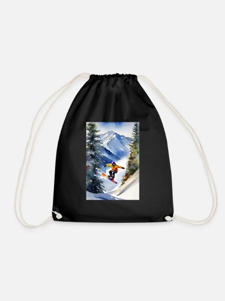 Snowboarder I - Turnbeutel - Schwarz