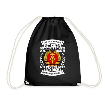 Ostdeutschland Wappen DDR GDR Ossi - Turnbeutel - Schwarz - Vorne