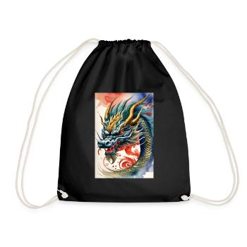 Year of the Dragon VI - Drawstring Bag - black - Front