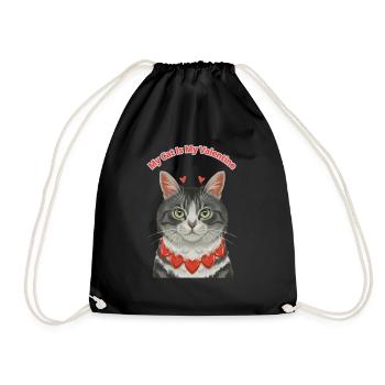 Mon chat est mon valentin - Sac de sport léger - noir - Devant