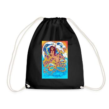 Octomermaid2 - Drawstring Bag - black - Front