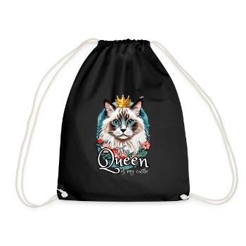 Ragdoll is the queen of my home - Drawstring Bag - black - Front