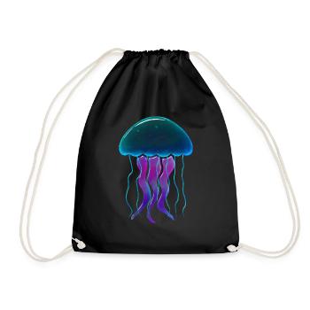 Glowing Jellyfish - Drawstring Bag - black - Front
