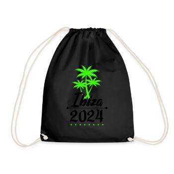ibiza 2024 palmen - Turnbeutel - Schwarz - Vorne