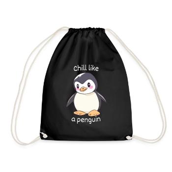 Détendez-vous comme un pingouin - Sac de sport léger - noir - Devant