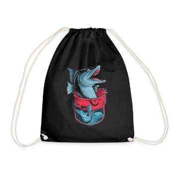 Geschenk für Barrakuda Fischliebhaber - Turnbeutel - Schwarz - Vorne