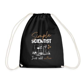 Simple Scientist Just Add Coffee - Drawstring Bag - black - Front