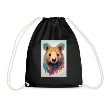 Farbenzauber Quokka - Turnbeutel - Schwarz - Vorne