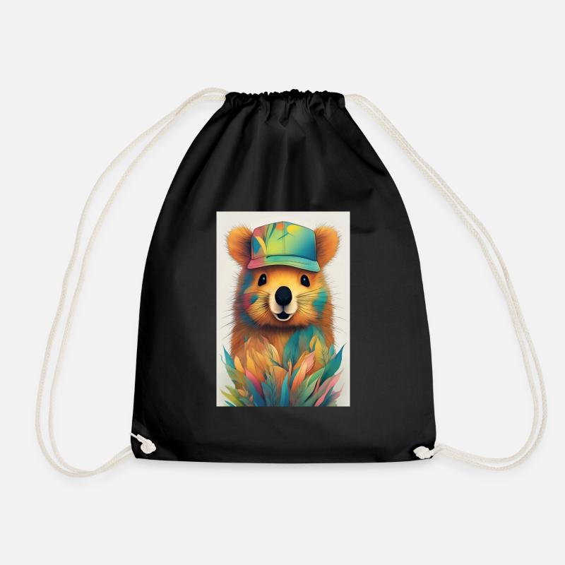 Lässiges Quokka - Turnbeutel - Schwarz