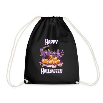 Halloween - Happy Halloween Pumpkin Patch avec chat - Sac de sport léger - noir - Devant