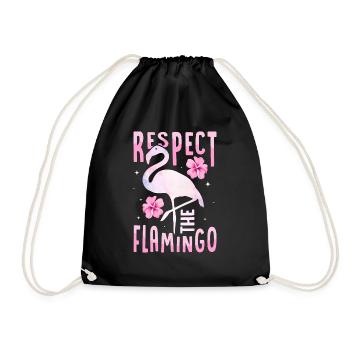 Respect L’Oiseau Rose Flamant Mignon - Sac de sport léger - noir - Devant