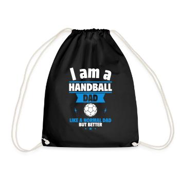 Vatertagsgeschenk, Handball-Papa, einfach besser - Turnbeutel - Schwarz - Vorne