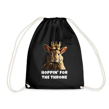 Hoppin' for the Throne rabbit lover - Drawstring Bag - black - Front