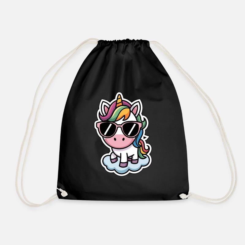 Unicorn Sticker Style - Turnbeutel - Schwarz