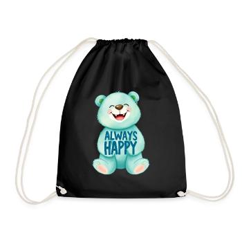 Ours en peluche mignon est toujours heureux 1 - Sac de sport léger - noir - Devant