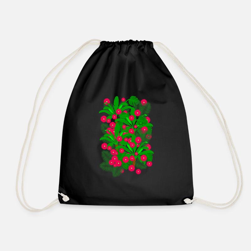 Flowers Forest - Drawstring Bag - black