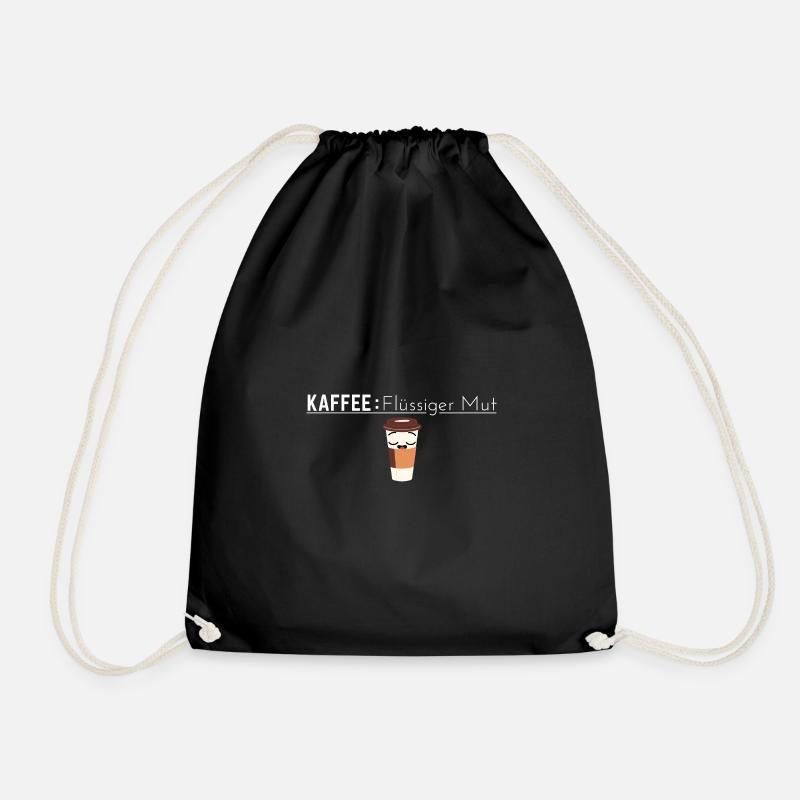 Café : Courage liquide - Dicton du café - Sac de sport léger - noir