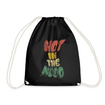 Not in the Mood - Mood - Funky - Saying - Drawstring Bag - black - Front