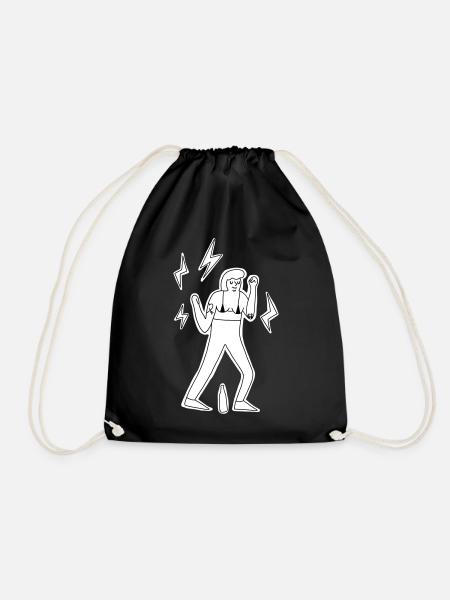 Techno dancer - Drawstring Bag - black