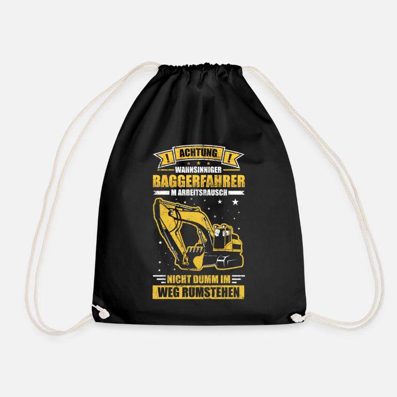 Baggerführer Baggerfahrer Geschenk - Turnbeutel - Schwarz