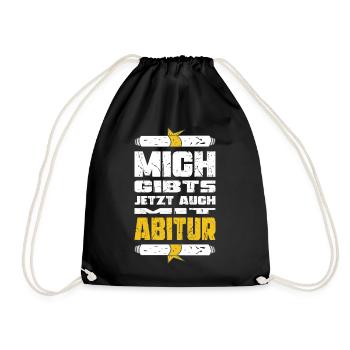 Abitur Abschluss Prüfungen Gymnasium Geschenk - Turnbeutel - Schwarz - Vorne