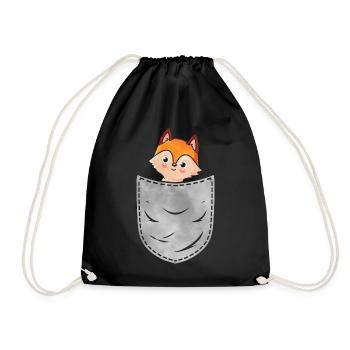 Taschen Fuchs Tier in der Tasche Fuchs - Turnbeutel - Schwarz - Vorne