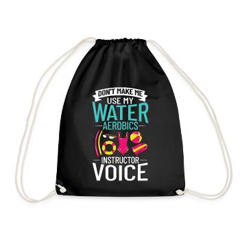 Wasser Aerobic Aquafitness Aquatraining Aqua - Turnbeutel - Schwarz - Vorne