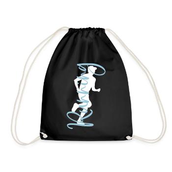Running Sport Fitness Läufer Laufen Joggen Jogger - Turnbeutel - Schwarz - Vorne