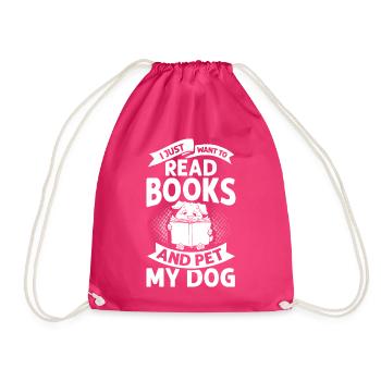 Livre Chien Lecture Rat de bibliothèque Lecteur bibliothécaire - Sac de sport léger - fuchsia - Devant