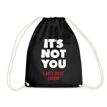Je déteste les gens (sombre) - Sac de sport léger - noir - Devant