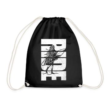 Women's Surfing Retro Ride Surfer - Drawstring Bag - black - Front